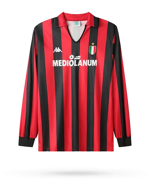 Camisola Retro AC Milan 1988/89 Principal Manga Comprida
