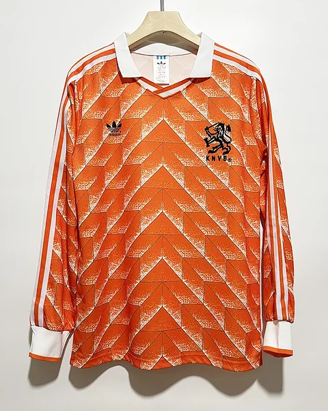 Camisola Retro Países Baixos 1988 Principal Manga Comprida