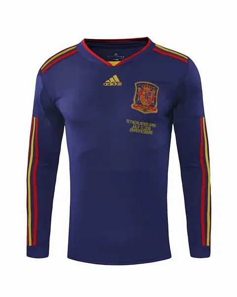 Camisola Retro Espanha 2010 Manga Comprida